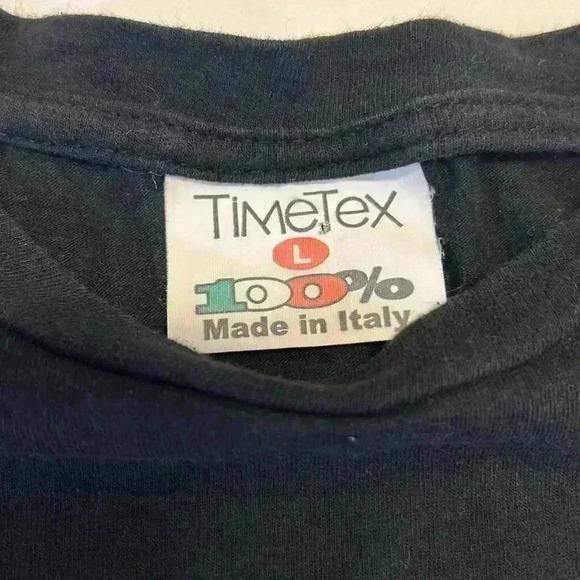 Vintage Cropped Tee 100% Cotton Made in Italy TimeTex Crop Top T-Shirt Large - Picture 4 of 9